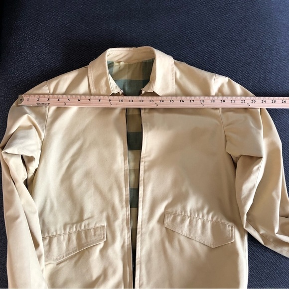 VINTAGE Permanent Press mustard yellow canvas cotton zip up jacket lined 36 - Picture 10 of 13